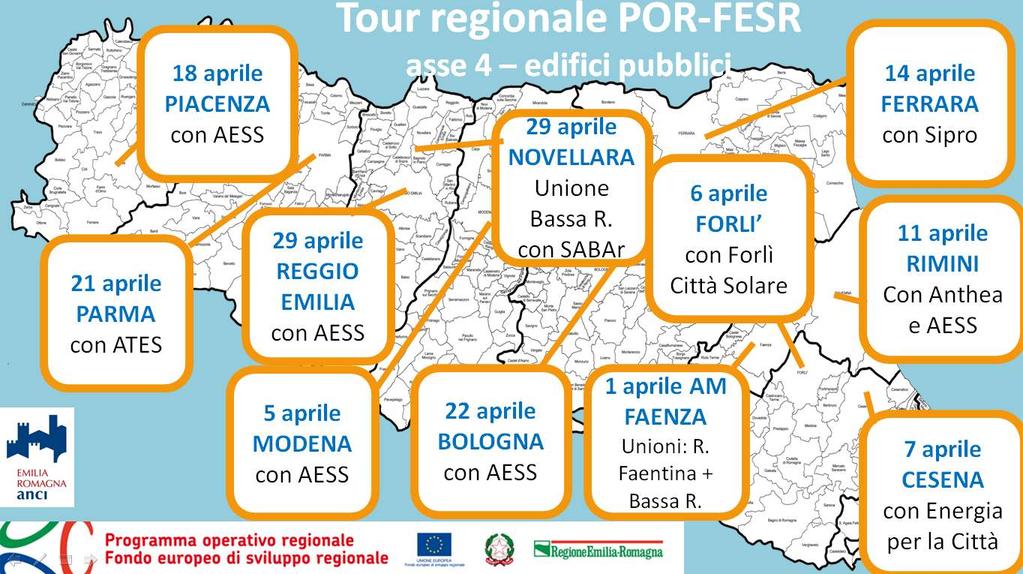 Alessandro Rossi ANCI Emilia Romagna Energia, innovazione e sviluppo sostenibile www.anci.emilia-romagna.it alessandro.rossi@anci.emilia-romagna.it Newsletter energia: http://www.