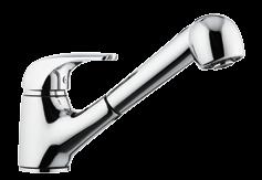 Single-lever one-hole sink mixer, with movable spout.
