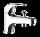 Single lever deck bath/shower mixer with diverter, with heavy casted spout