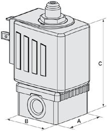 Elettrovalvola compatta 3/2 vie con otturatore 6014 G 1/8 & G 1/4, 0-10 bar Funzionamento affidabile con otturatore a due posizioni Guarnizione in FKM di alta qualità come standard La bobina