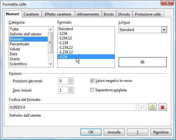 Formatta celle: la scheda Numeri Nella scheda Numeri è possibile scegliere la Categoria di appartenenza dei dati, nonché il Formato.