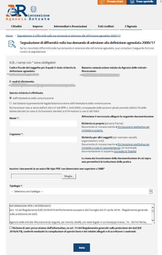 Cliccando sul link nell e-mail ricevuta, visualizzerai questa schermata. Troverai i dati precedentemente inseriti precompilati.