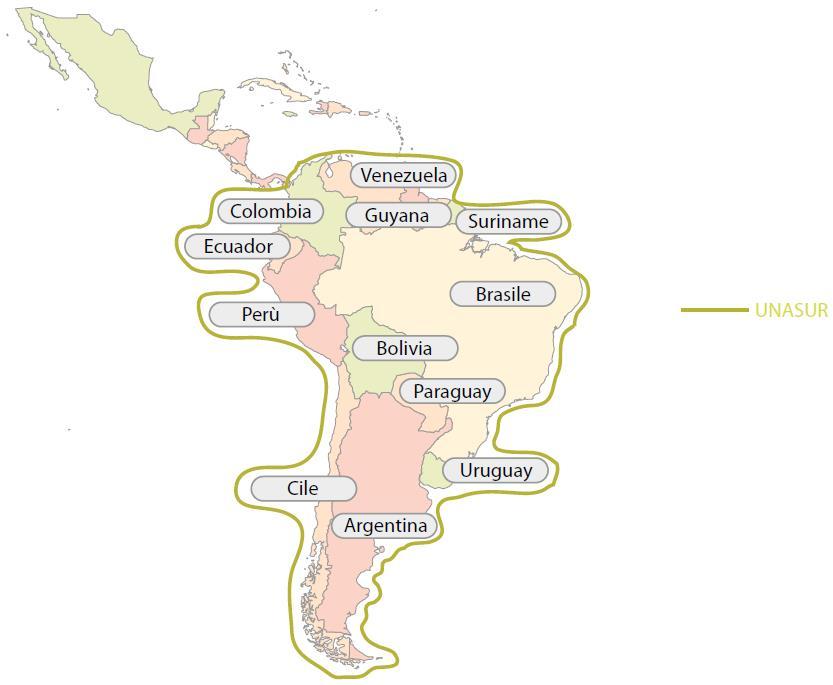Unione delle Nazioni sudamericane (Unión de Naciones suramericanas, UNASUR) Dati generali Anno di fondazione: