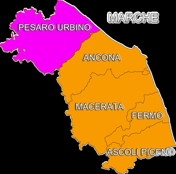 Attualmente l'area di competenza si estende su 38 comuni compresi fra le province di Pesaro, Ancona, Macerata e Perugia PROV.