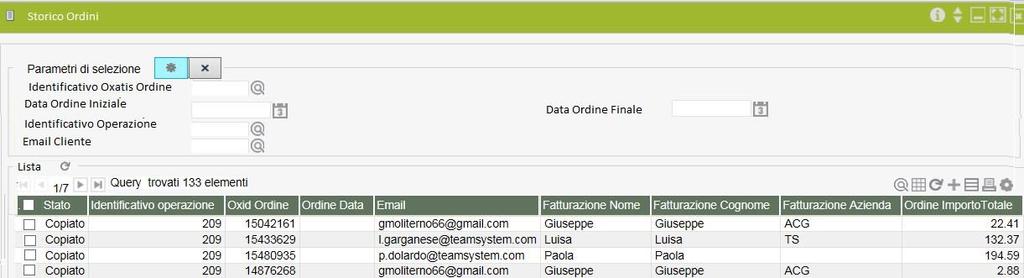 1 Elaborazioni Questa funzione deve permettere di visualizzare lo storico delle operazioni di sincronizzazione dei dati effettuate, al fine di visualizzare l esito delle singole attività di