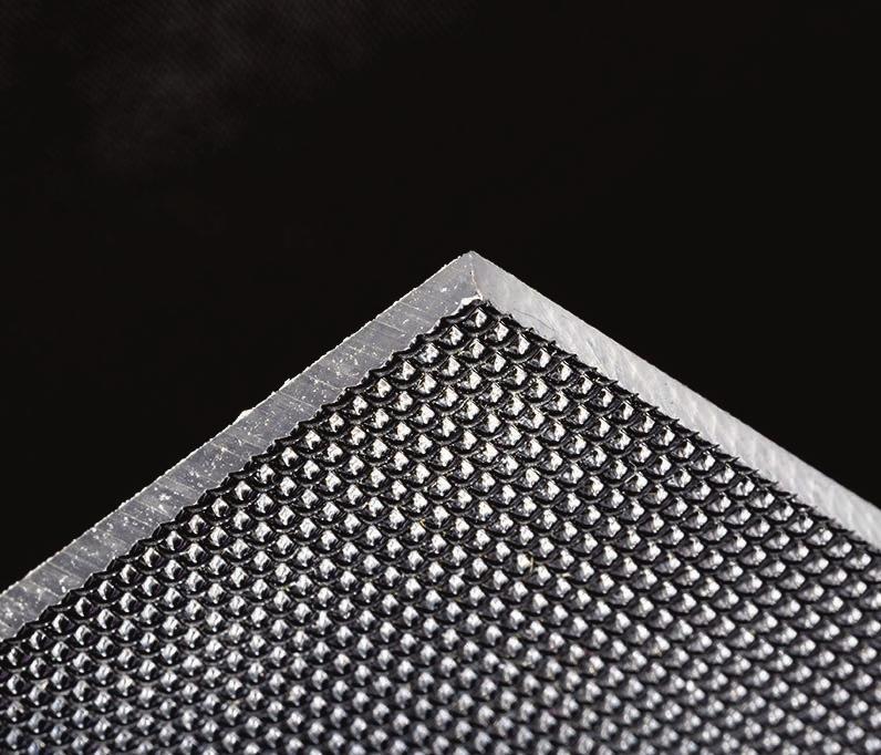 MAKROLON SX SHARP Le lastre compatte Makrolon SX Sharp sono realizzate in policarbonato trasparente con una microstruttura* ottica da un lato e una superficie lucida dall altro.