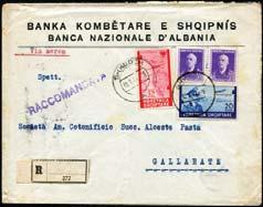COLONIE E OCCUPAZIONI 2337 1939 posta aerea da Korce in Albania