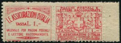850,00 435 1936 francobollo assicurativo, 3L. grigio oliva (N 15 cat.