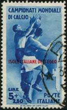 quotato (N 59) 40,00 1047 1934 calcio, francobolli d