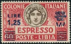 150,00) 35,00 1196 1936 Espresso 1,25 su 60 carminio e bruno,