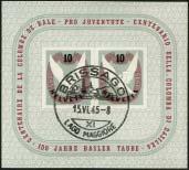 cat. 125,00) 32,00 1595 1943 foglietto, 100 primo francobollo svizzero (N BF 9