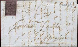 2101 1852 Parma, lettera affrancata con una coppia de 15 C.