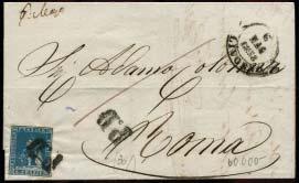 2177 1859 lettera da Girgenti a Palermo, affrancata con 2 Grana annullato con