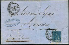 875,00) 100,00 2178 1859 lettera da Cefalù a Palermo affrancata con 2 Grana