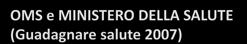 86% dei decessi 77% della perdita di anni di vita in buona salute 75% della spesa sanitaria in Europa ed in Italia sono causati da patologie cronico-degenerative di