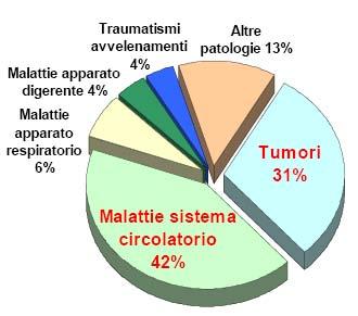 Nel 2005 in Italia: 568.328 decessi 280.698 maschi 287.