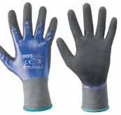 Supporto maglia senza cuciture, rivestimento Grip & Proof in nitrile- Impermeabilità all olio sul palmo e sulle nocche 23-28 cm Nero/blu Dorso aerato -11 12 per sacchetto -