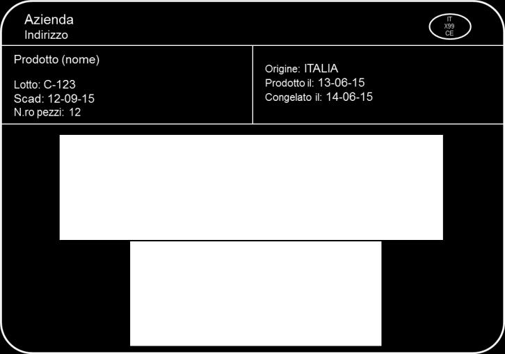 Figura 2-7: Esempio 3 di etichetta intermedia per unità imballo Settore delle carni Linea guida 2.