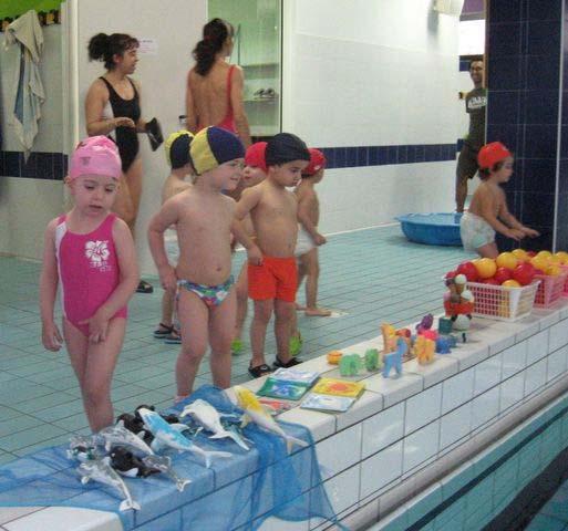 Sul bordo della piscina i bimbi trovano