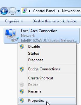 Selezionare la Local Area connection (Connessione alla rete locale (LAN))