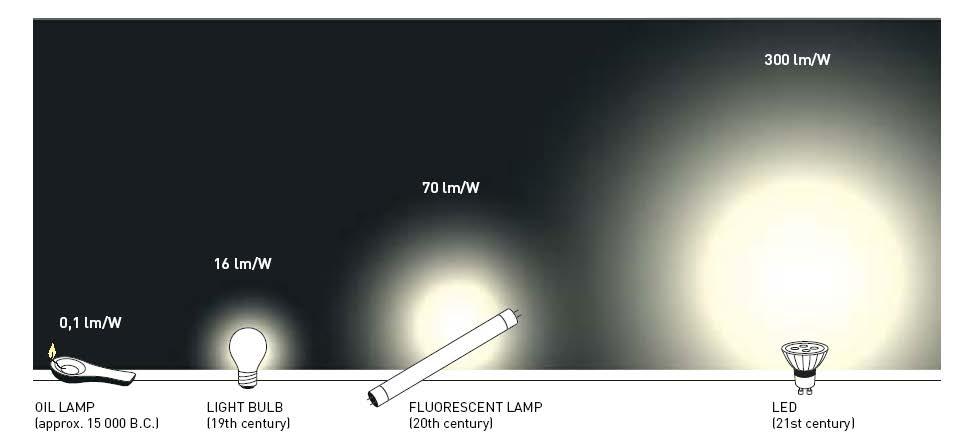 Efficienza luminosa Lampada a olio Lampada a incandescenza Lampada fluorescente Lampada a LED