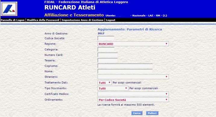 PROGETTO RUNNING 2018: - Database unificato