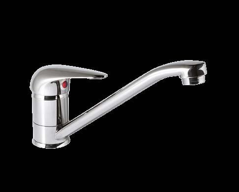 Single lever sink mixer with, long swivel spout, connection flex.