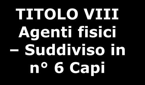 TITOLO VIII Agenti fisici