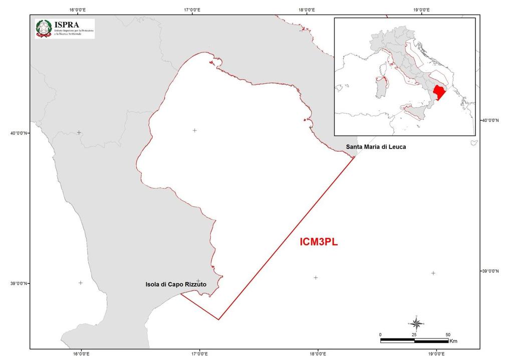 5.1 Perdita fisica 5.1.1 AREA DI VALUTAZIONE Nella sottoregione Mar Mediterraneo centrale e Ionio sono state scelte 2 aree di assessment o AA (ICM3PL, ICM4PL).