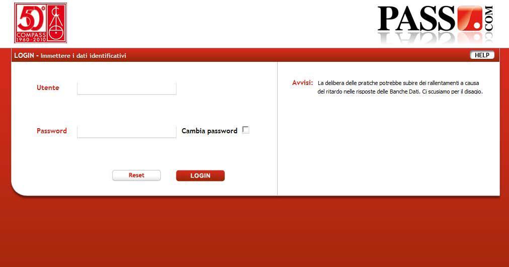 Accesso al sito 1 Accedere al sito Compass 1 https://passcom.compassonline.