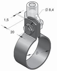 Collare tipo "R" Supporti antincendio G 494 0028 Collare tipo "R" Dati tecnici: Costruzione: - 1 Pezzo Materiale: Acciaio - Collare senza viti di serraggio Tipo materiale: S235JR - Il collare "R" può