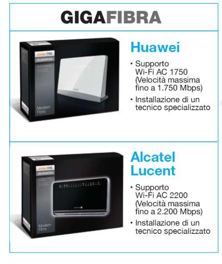 FISSO HUAWEI HG8245Q 0 0 / MESE 120 100% ALCATEL-LUCENT G-240W-B 0 0 / MESE 120 100% Lo Sconto del 100% della Rata Finale viene attribuito in caso di contratto attivo per l intera durata contrattuale