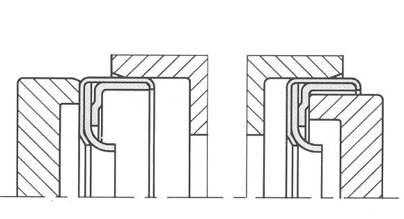 Sezione Tipica dell Alloggiamento (Radial lip seal in PTFE a gabbia INOX) Materiale dell Albero e Durezza E preferibile ghisa o acciaio temprabile.