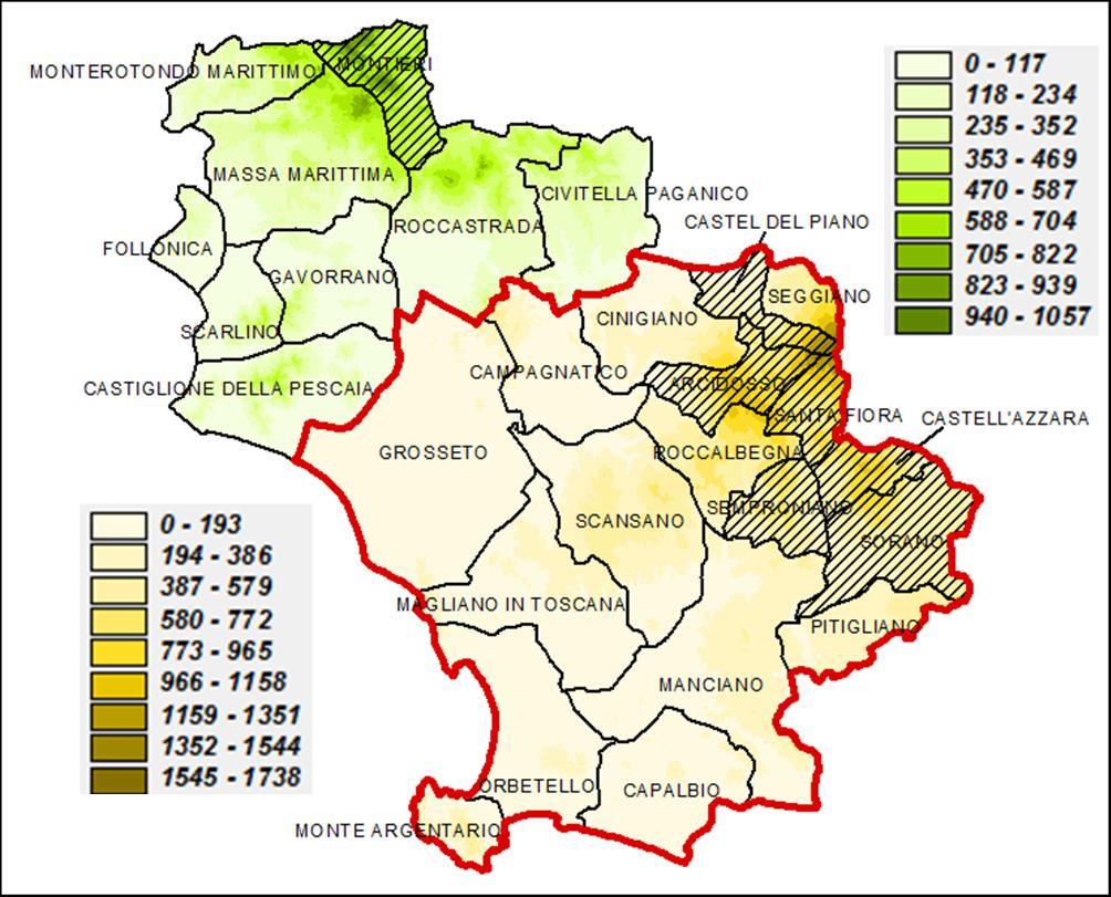 Per la realizzazione del Progetto è stata individuata un area (zona sud delimitata in rosso), rappresentativa della coltivazione dell olivo nel territorio dei produttori OL.MA.