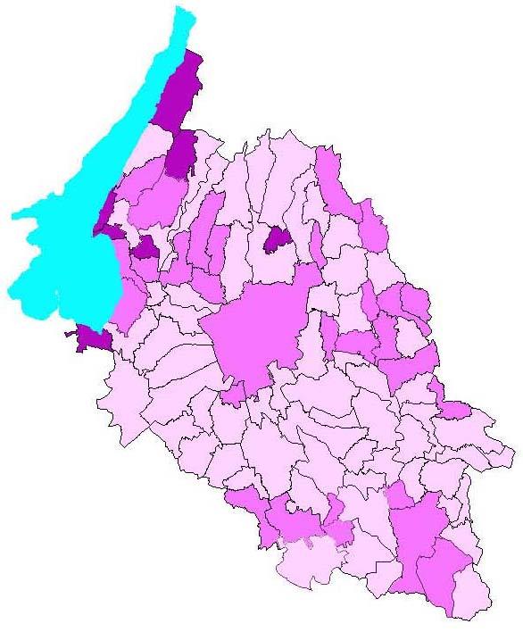 553 18,7% CAZZANO DI TRAMIGNA 46 230 20,0% PASTRENGO 51 338 15,1% VELO VERONESE 26 150 17,3% CEREA 361 1.