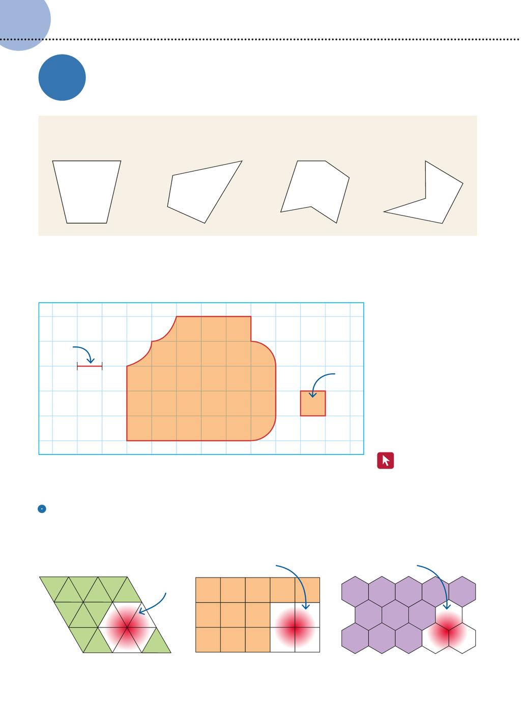 T CPITOLO Le aree Perimetri e misure i superficie PRIM DI COMINCIRE Nei poligoni a) e c) colora il perimetro. Nei poligoni b) e ) colora lõarea.