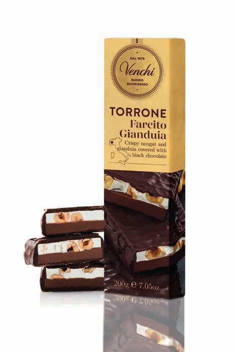 128207 TORRONATO GIANDUIA g 200 cm 25x5,5x3 Stecca artigianale di torrone friabile Nocciole Piemonte IGP farcito di Gianduia e ricoperto di cioccolato 126287 STECCA BIGUSTO CREMINO RICOPERTO g 200 cm