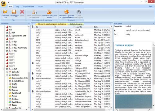 Convertire EDB online Dopo che verrà stabilità una connessione tra Stellar EDB to PST Converter e Exchange Server, verrà visualizzata una finestra contenente la casella postale e il suo stato.