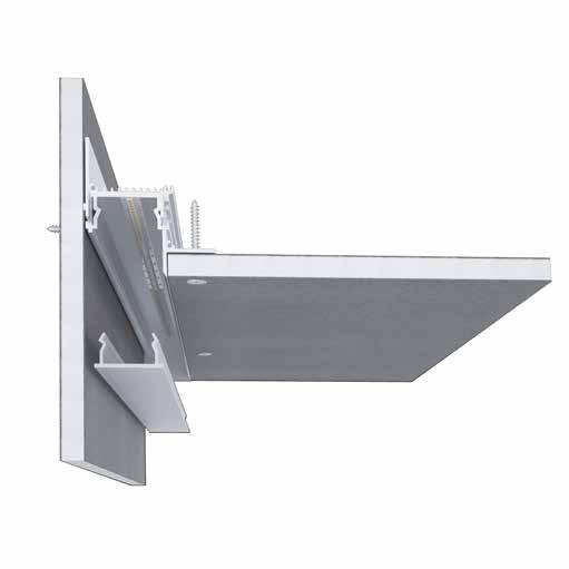 P-40 LINEA LUMINOSA PERIMETRALE WALL WASHER, INSTALLAZIONE INTEGRATA AL CONTROSOFFITTO GAMMA DI FLUSSO,