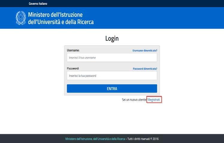 Per l accesso sono richieste la Username e la Password ricevute in fase di registrazione e l utente deve risultare abilitato al Servizio