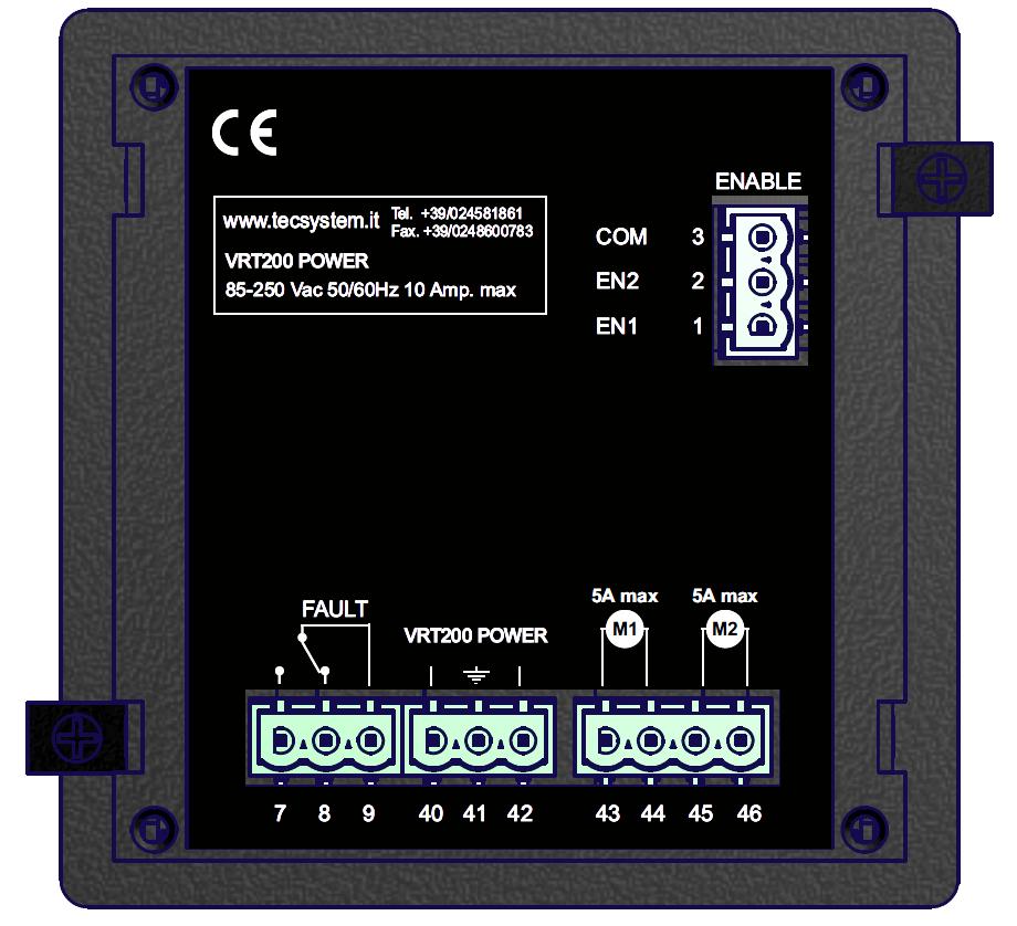COLLEGAMENTI ELETTRICI ED17 1 4 2 1MN0046 REV. 2 3 1) Ingressi ENABLE COM-EN1/EN2 3) Alimentazione centralina e linee ventilatori 85-250Vac 50-60 Hz 10 Amp.