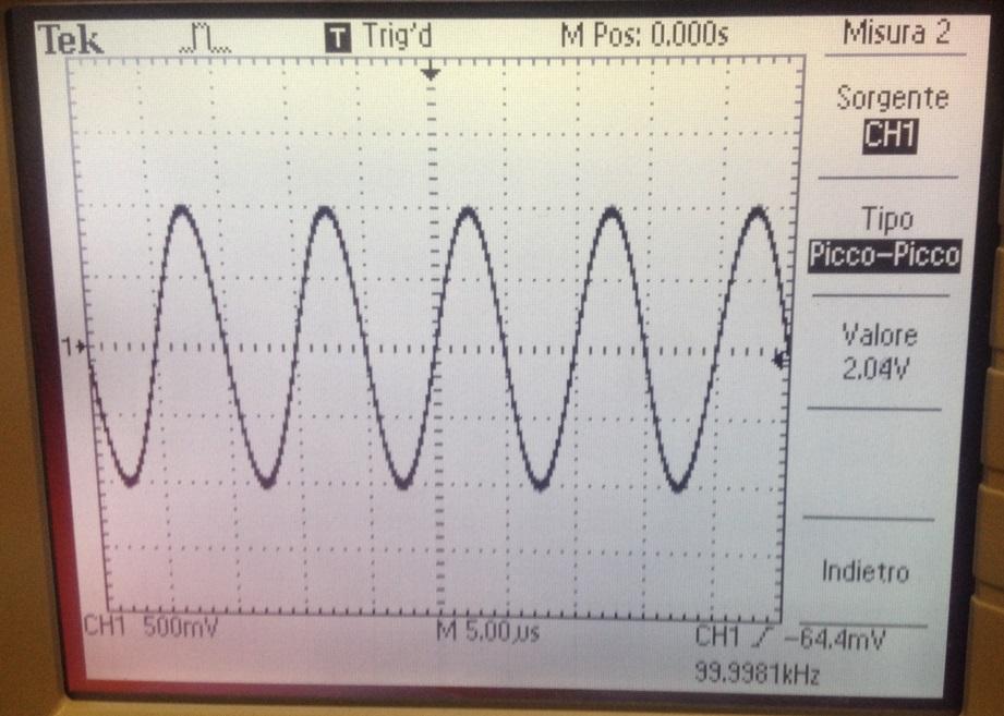 Generatore LF + oscilloscopio Si imposta sul generatore LF Vout = 1 V f 2 =