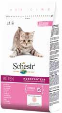 SCHESIR MONOPROTEIN e monoproteico per gatti adulti, con aggiunta di vitamine e