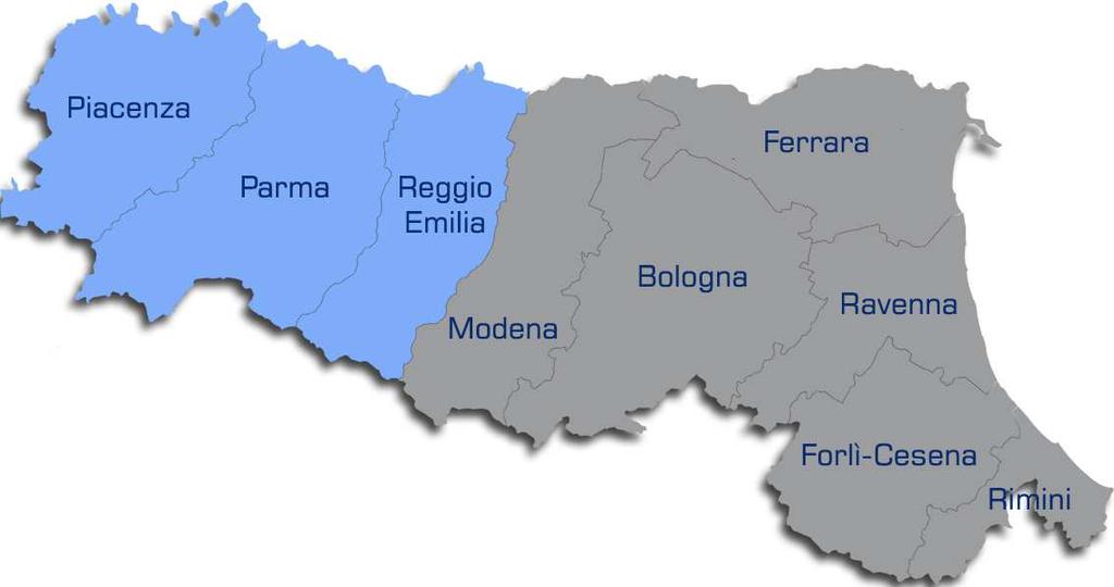 Contesto di riferimento Nelle tre provincie emiliane(parma, Piacenza e