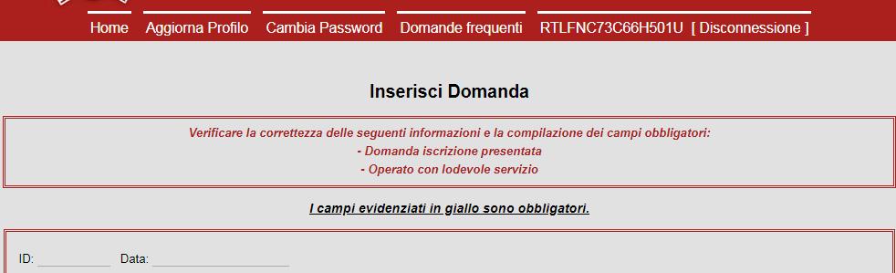 Nel caso in cui, per qualunque motivo, il sistema abbia mostrato un messaggio di completamento dell invio ma non sia pervenuta tale e-mail, dopo aver eseguito l accesso con le proprie credenziali, si