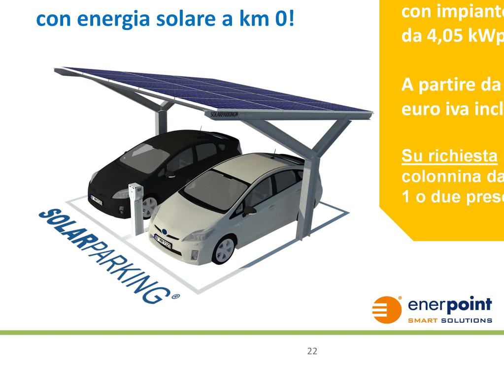 Solar Carport 4EV 2 posti auto 1 o 2 prese Ricarica la tua auto elettrica con energia solare a km 0!