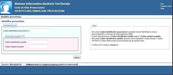 4.2.1 Identificare/Annullare Prescrizione Questa funzionalità consente all utente di eseguire l identificazione della prescrizione, in maniera puntuale,