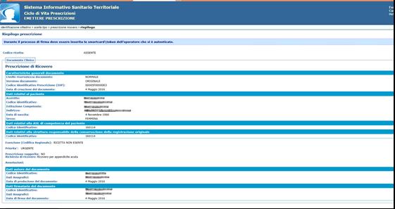 Figura 47 Nell'ultima parte della schermata è data la possibilità di alimentare il Fascicolo Sanitario Elettronico (previo esplicito consenso dell'assistito) come evidenziato nella figura che segue: