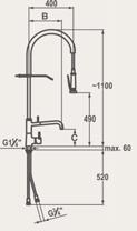 > KWC Systema: miscelatore monoforo a leva Con doccia lavastoviglie Con molla di sospensione in acciaio inox Con