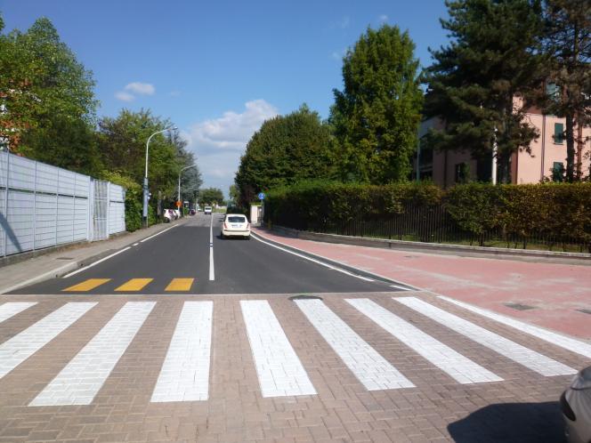 Si percorre poi una ciclopedonale, alla cui sinistra si contano 22 Bagolari (Celtis australis) (Foto 2), fino a raggiungere la rotatoria del Centro Civico